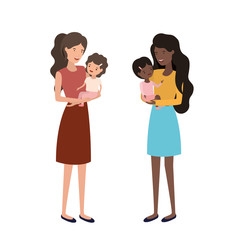 women with children avatar character