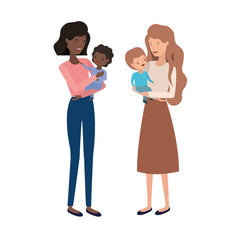 women with children avatar character