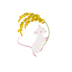 2020年　年賀状素材　ねずみイラスト