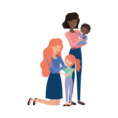 women with children avatar character