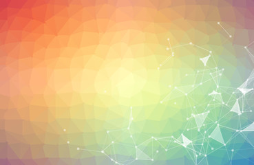 Fototapeta premium Abstract Colorful Polygonal Space Background with Connecting Dots and Lines. Geometric Polygonal background molecule and communication. Concept of science, chemistry, biology, medicine, technology.