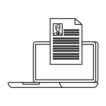 laptop with doctor curriculum vitae document