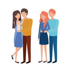 Fototapeta premium group of people avatar character