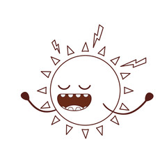 radiant sun kawaii isolated icon
