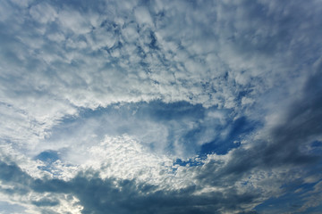 cloud fallstreak hole on dramatic sky