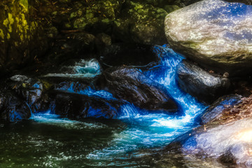 Dieses einzigartige Foto zeigt den wilden Dschungelwasserfall und die atemberaubende Natur, die...