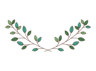branch with leaf isolated icon