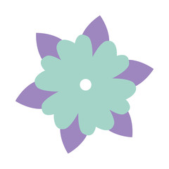Fototapeta premium beautiful flower with leafs decorative icon