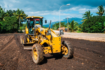 Heavy equipment during construction