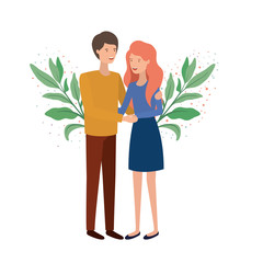 young couple avatar character