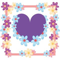 love romantic heart flowers