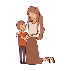 woman with son avatar character