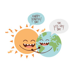 planet earth kawaii isolated icon