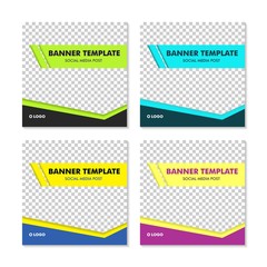 Social Media Post Template Banner Design Vector
