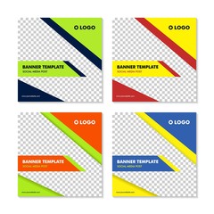 Social Media Post Template Banner Design Vector