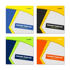 Social Media Post Template Banner Design Vector