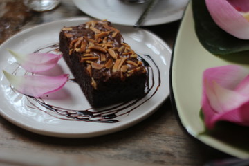 chocolate cake with cream