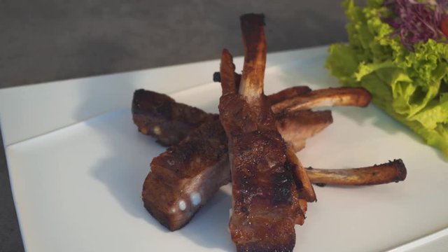 chinese pork ribs with background