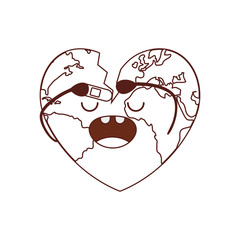 planet earth kawaii isolated icon