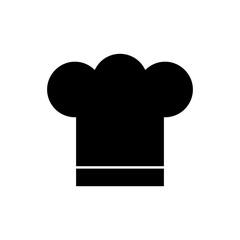 Black chef hat on white background. Cook cap. eps10