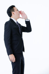 young man on isolated white background