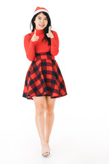 Asian lady on white background