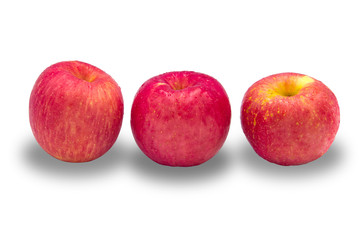 Fresh red apple isolated on  the white background. With clipping path.
