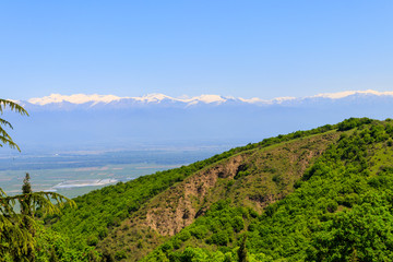 View on the Caucasian mountains in Georgia