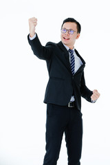 young man on isolated white background