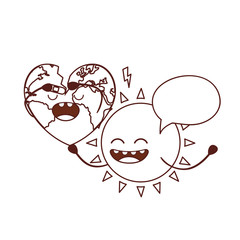 planet earth kawaii isolated icon
