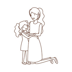 woman with daughter avatar character