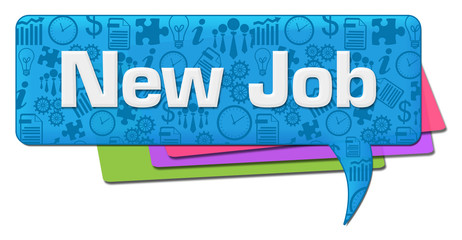 New Job Business Symbols Blue Colorful Comment Symbol 