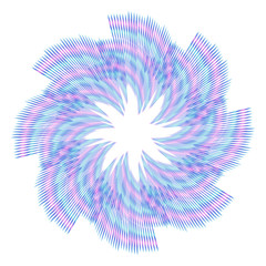 Spirograph icon, Vector neon holographic shape. Glitch effect whirl shape, Isolated icon on white background. Geometric abstract gradient shape. Vector Eps10