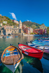 Fototapeta na wymiar View of Vernazza. One of five famous colorful villages of Cinque Terre National Park