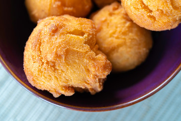 Nigerian Deep fried buns served in a bowl