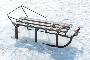 winter sleigh on snow