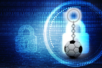 3d rendering football key chain