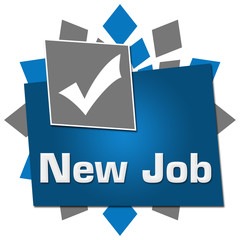 New Job Blue Grey Circular Squares Symbol 