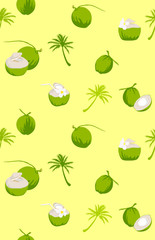 Thailand Summer Coconut Seamless Pattern
