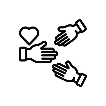 Black line icon for liberalization hand