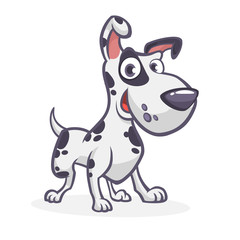 Cartoon cute dalmatian dog. Vector illustration