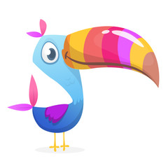 Funny toucan cartoon. Vector bird illustration © drawkman