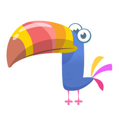 Toucan bird cartoon. Vector illustration of happy tukan isolated © drawkman