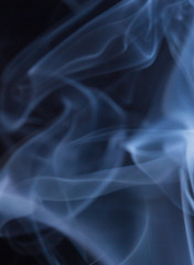 Abstract white smoke on black background