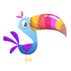 Toucan bird cartoon. Vector illustration of happy tukan isolated © drawkman