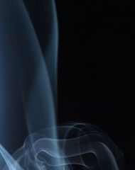 Abstract white smoke on black background