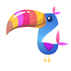 Happy cartoon toucan. Vector illustration © drawkman