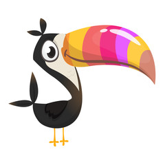 Happy cartoon toucan. Vector illustration © drawkman
