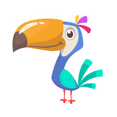 Toucan cartoon. Vector icon of toucan bird. Exotic colorful bird illustration © drawkman