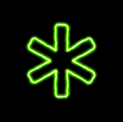 green neon symbol asterisk